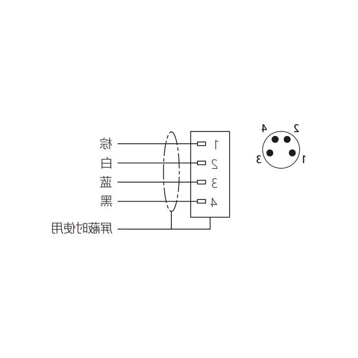 M8 4Pin, male 90°, single-end precast PVC non-flexible cable, grey sheathed, 63S223-XXX